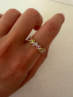 14K Özel Seri Renkli Oval Taşlı Yüzük