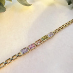 14K Özel Seri Renkli Taşlı Bileklik (17+2 cm)
