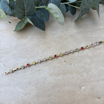 14K Özel Seri Renkli Taşlı Kalpli Tamtur Bileklik (17+2 cm)