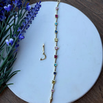 14K Özel Seri Şekilli Renkli Taşlı Bileklik (17+2 cm)