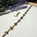 14K Özel Seri Şekilli Renkli Taşlı Bileklik (17+2 cm)