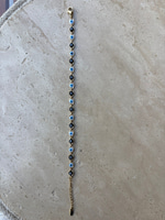 14K Özel Seri Siyah Beyaz Gözlü Bileklik (17+3 cm)
