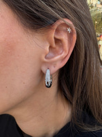 14K Özel Seri Taş İşlemeli Silver Küpe