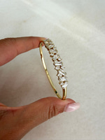14K Özel Seri Taşlı Gold Kelepçe