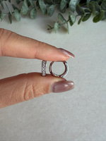 14K Özel Seri Taşlı Halka Küpe (Silver)
