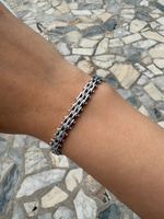 14K Özel Seri Taşlı Silver Bileklik (19 cm)