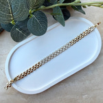 14K Özel Seri Taşlı Yuvarlak Zincirli Bileklik (17+2 cm)