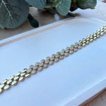 14K Özel Seri Taşlı Yuvarlak Zincirli Bileklik (17+2 cm)