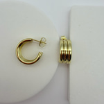 14K Özel Seri Üçlü C Küpe 