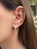 14K Özel Seri Yıldız Sallantılı Geometrik Küpe