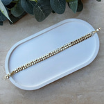 14K Özel Seri Yuvarlak Detaylı Taş Plaka Bileklik (17+2 cm)