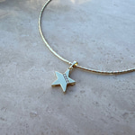 14K Özel Seri Zarif Taşlı Yıldız Uçlu Yumuşak Choker