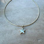 14K Özel Seri Zarif Taşlı Yıldız Uçlu Yumuşak Choker  