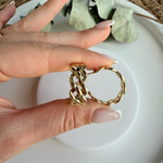 14K Özel Seri Zincir Desen C Küpe