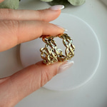 14K Özel Seri Zincir Desen C Küpe