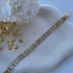 14K Özel Seri Zirkon Taşlı Çizgi Bileklik (17+2 cm)