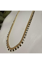 Altın Kaplama Kalp Pullu Gold Zincir Kolye (45+5 cm)