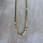 Altın Kaplama Kare Pullu Gold Zincir Kolye (45+5 cm)