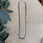 Altın Kaplama Kare Pullu Gümüş Renk Zincir Kolye (45+5 cm)