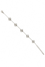 Altın Kaplama Mini Yonca Silver Bileklik (17+5 cm)