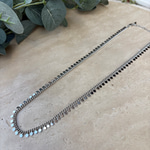 Altın Kaplama Yuvarlak Pullu Gümüş Renk Zincir Kolye (45+5 cm)