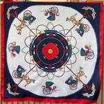 At Arabası Desenli Fular (70x70)
