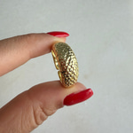 Balık Pulu Görünüm Gold Yüzük