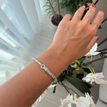 BLGRI Model Taşlı Silver Kelepçe