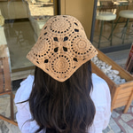 Camel Rengi Örgü Bandana 