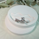 Çapraz Taşlı Ayarlanabilir Yüzük-silver