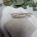 Çapraz Zirkon Taşlı Gold Su Yolu Kelepçe