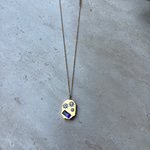 Çelik Mor Taşlı Plaka Kolye (46 cm)