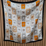 Çerçeve At Çizimli Fular (70x70)