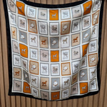 Çerçeve At Çizimli Fular (70x70)