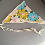 Çiçek Figürlü Örgü Bandana