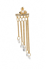 Çiçekli sallantılı Zincir Gold Earcuff