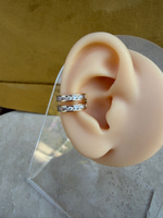 Çift Sıra Taşlı Gold Earcuff
