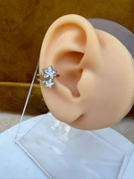 Çift Yıldız Silver Earcuff