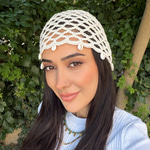Deniz Kabuklu File Bere (Krem)
