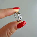 Dikdörtgen Taşlı Serçe Parmak Yüzüğü 
