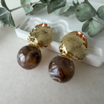 Dövme Gold Top Küpe (Kahve)