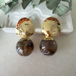 Dövme Gold Top Küpe (Kahve)