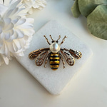 Eskitme Gold Arı Broş