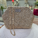 Gold Hasır Clutch Çanta