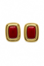 Gold Lux Küpe (Kırmızı)