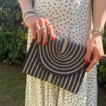 Gold Simli Siyah Clutch