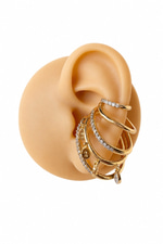 Gold Taşlı Büyük Earcuff