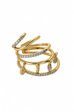 Gold Taşlı Büyük Earcuff