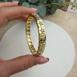 Gold Yıldız Detaylı Lastik Bilezik