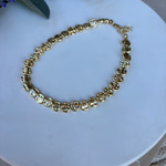Gold Yuvarlak Plaka Halhal 